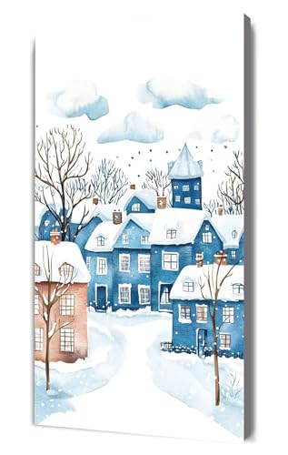 Malen Nach Zahlen, Karikatur Schneeszene Malen Nach Zahlen Erwachsene, Kinder Anfänger DIY Handgemalt Ölgemälde auf Leinwand Kits, Farbe und Pinsel Artwork, für Home Dekor Geschenk 35x70cm g-299 von Dooqon