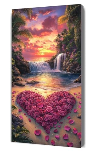Malen Nach Zahlen Erwachsene Fallen Liebe, DIY Handgemalt Ölgemälde Kit für Anfänger und Erwachsene, Inklusive Knitterfreie Leinwand,Pinsel und Acrylfarben, Malen Nach Zahlen Dekor 30x60cm g-457 von Dooqon