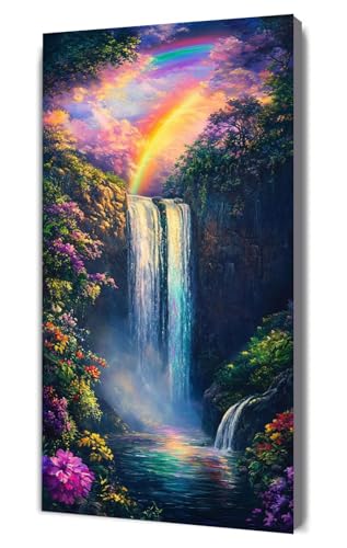 Malen Nach Zahlen Erwachsene Fallen Regenbogen, DIY Handgemalt Ölgemälde Kit für Anfänger und Erwachsene, Inklusive Knitterfreie Leinwand,Pinsel und Acrylfarben, Malen Nach Zahlen Dekor 20x40cm g-458 von Dooqon