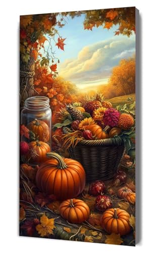 Malen Nach Zahlen Erwachsene Kürbis Herbst, DIY Handgemalt Ölgemälde Kit für Anfänger und Erwachsene, Inklusive Knitterfreie Leinwand,Pinsel und Acrylfarben, Malen Nach Zahlen Dekor 30x60cm g-448 von Dooqon