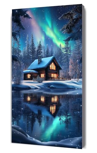 Malen Nach Zahlen Erwachsene Norwegen Aurora, DIY Handgemalt Ölgemälde Kit für Anfänger und Erwachsene, Inklusive Knitterfreie Leinwand,Pinsel und Acrylfarben, Malen Nach Zahlen Dekor 30x60cm g-455 von Dooqon