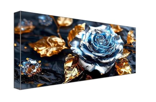 Malen Nach Zahlen Erwachsene Rose Blau, DIY Handgemalt Ölgemälde Kit für Anfänger und Erwachsene, Inklusive Knitterfreie Leinwand,Pinsel und Acrylfarben, Malen Nach Zahlen Dekor 100x200cm g-766 von Dooqon