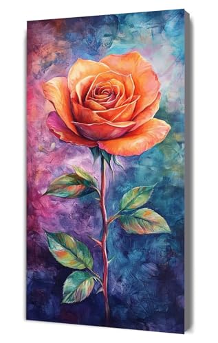 Malen Nach Zahlen Erwachsene Rose Gelb, DIY Handgemalt Ölgemälde Kit für Anfänger und Erwachsene, Inklusive Knitterfreie Leinwand,Pinsel und Acrylfarben, Malen Nach Zahlen Dekor Geschenk 30x60cm g-382 von Dooqon