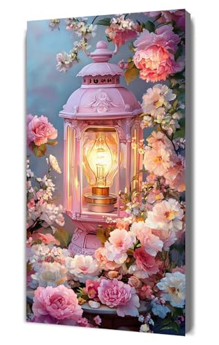 Malen Nach Zahlen Erwachsene Rose Rosa, DIY Handgemalt Ölgemälde Kit für Anfänger und Erwachsene, Inklusive Knitterfreie Leinwand,Pinsel und Acrylfarben, Malen Nach Zahlen Dekor Geschenk 30x60cm g-379 von Dooqon