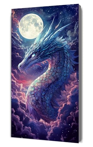 Malen Nach Zahlen Erwachsene Traum Drachen, DIY Handgemalt Ölgemälde Kit für Anfänger und Erwachsene, Inklusive Knitterfreie Leinwand,Pinsel und Acrylfarben, Malen Nach Zahlen Dekor 20x40cm g-412 von Dooqon