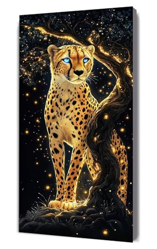 Malen Nach Zahlen Erwachsene Traum Leopard, DIY Handgemalt Ölgemälde Kit für Anfänger und Erwachsene, Inklusive Knitterfreie Leinwand,Pinsel und Acrylfarben, Malen Nach Zahlen Dekor 20x40cm g-395 von Dooqon