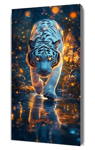Malen Nach Zahlen Erwachsene Traum Tiger, DIY Handgemalt Ölgemälde Kit für Anfänger und Erwachsene, Inklusive Knitterfreie Leinwand,Pinsel und Acrylfarben, Malen Nach Zahlen Dekor 30x60cm g-411 von Dooqon