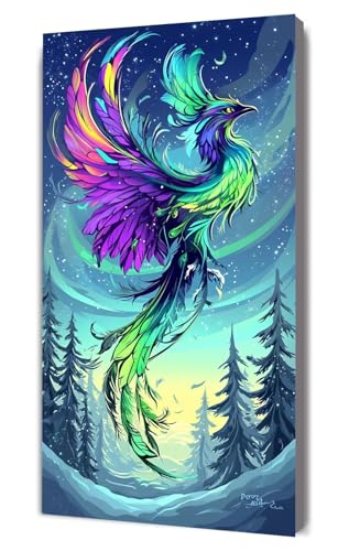 Malen Nach Zahlen Erwachsene Traum Vogel, DIY Handgemalt Ölgemälde Kit für Anfänger und Erwachsene, Inklusive Knitterfreie Leinwand,Pinsel und Acrylfarben, Malen Nach Zahlen Dekor 20x40cm g-424 von Dooqon