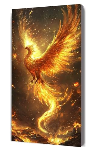Malen Nach Zahlen Erwachsene Vogel Flamme, DIY Handgemalt Ölgemälde Kit für Anfänger und Erwachsene, Inklusive Knitterfreie Leinwand,Pinsel und Acrylfarben, Malen Nach Zahlen Dekor 30x60cm g-453 von Dooqon