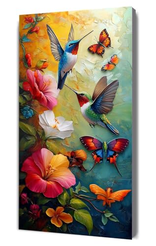 Malen Nach Zahlen Erwachsene Vogel Schmetterling, DIY Handgemalt Ölgemälde Kit für Anfänger und Erwachsene, Inklusive Knitterfreie Leinwand,Pinsel und Acrylfarben, Malen Nach Zahlen 20x40cm g-450 von Dooqon