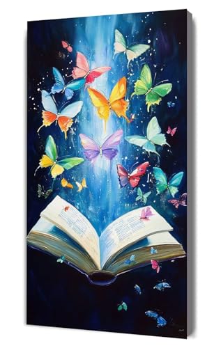 Malen Nach Zahlen Erwachsene Zauberbuch Schmetterling, DIY Handgemalt Ölgemälde Kit für Anfänger und Erwachsene, Inklusive Knitterfreie Leinwand,Pinsel und Acrylfarben, Malen Nach Zahlen 20x40cm g-439 von Dooqon