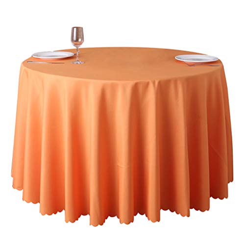Dooxii Tischdecke Restaurant Hotel Bankett Runder Festliche Tischdecken Pflegeleicht Tischdekoration (Orange, 280cm) von Dooxii