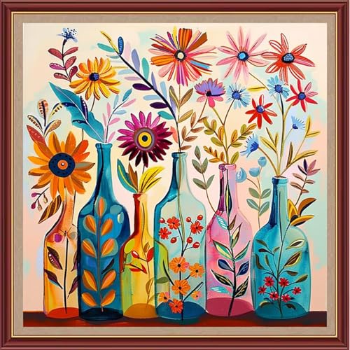 Dooxvey Kreuzstich-Set für Erwachsene und Anfänger, komplettes Sortiment an Kreuzstich-Stempel-Kits, Nadelspitzen-Sets für Anfänger, Stickset, 11-fädiges Kreuzstichmuster, bunte Blumenvase, 45,7 x Dooxvey Kreuzstich-Set für Erwachsene und Anfänger, komplettes Sortiment an Kreuzstich-Stempel-Kits, Nadelspitzen-Sets für Anfänger, Stickset, 11-fädiges Kreuzstichmuster, bunte Blumenvase, 45,7 x von Dooxvey