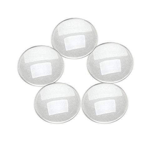 Dophee 10Pcs Crystal Clear Runde Cabochons Flache Rückseite Glaskuppel für DIY Schmuckherstellung 30mm von Dophee