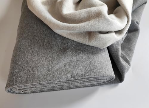 Doppelmoppel Bio Sweatstoff French Terry Uni Lebenskleidung, grau-meliert | 15,90 EUR/m von Doppelmoppel