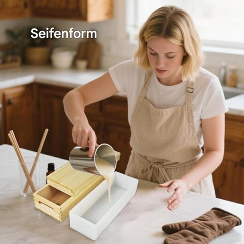 Dopsyesn Holzformen für Seife aus Holz | Rechteckige Silikonformen in einer Holzbox mit Deckel - 1300ml Förmchen Mit Einfacher Entformung Für Handarbeit Projekte Wie Handgemachte Schokolade Kuchen Dopsyesn Holzformen für Seife aus Holz | Rechteckige Silikonformen in einer Holzbox mit Deckel - 1300ml Förmchen Mit Einfacher Entformung Für Handarbeit Projekte Wie Handgemachte Schokolade Kuchen von Dopsyesn