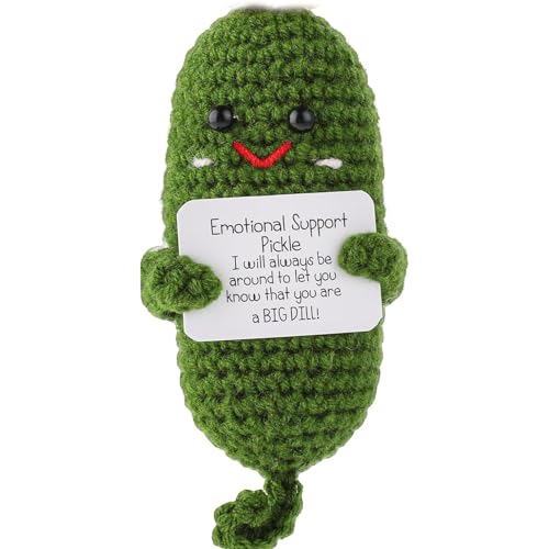 Emotional Support Pickle, Lustige Geschenke, Positive Pickle, Motivationsgeschenke, süße gestrickte Gurkenpuppen, lustige handgefertigte gestrickte Puppenornamente für Mädchen, Weihnachten, Emotional Support Pickle, Lustige Geschenke, Positive Pickle, Motivationsgeschenke, süße gestrickte Gurkenpuppen, lustige handgefertigte gestrickte Puppenornamente für Mädchen, Weihnachten, von Doraler