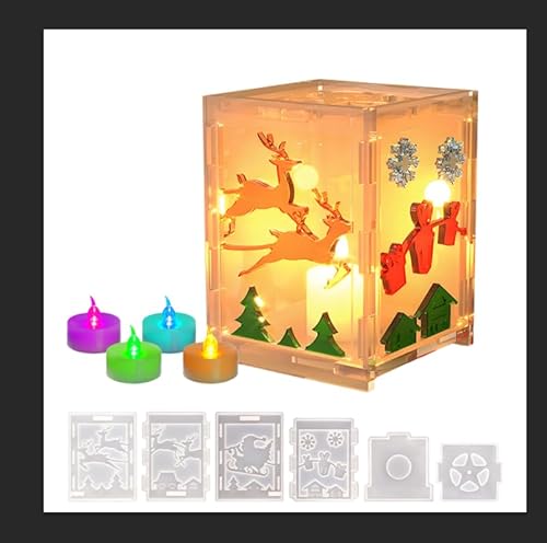 Silikonform Weihnachten Laterne, Silikonformen Gießformen Weihnachten Kerzenhalter, Gussformen für Gips Epoxidharz Formen, DIY Silikon Gießform für Handwerk (B) von Doramier