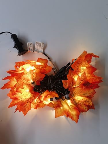 Erntedank-Lichterkette aus orangefarbenem Ahornblatt, 30 cm, orangefarbene Herbstblätter, wasserdicht, anschließbar, für den Außenbereich, für den Innen- und Außenbereich, Herbstdekoration Erntedank-Lichterkette aus orangefarbenem Ahornblatt, 30 cm, orangefarbene Herbstblätter, wasserdicht, anschließbar, für den Außenbereich, für den Innen- und Außenbereich, Herbstdekoration von Doratale