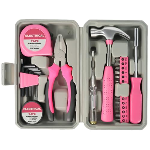 24-teiliges kleines Werkzeugset, Stahl, Mini-Werkzeug-Set mit Schraubendreher, Zange, Hammer und mehr, Haushaltsutensilien, Mini-Werkzeugset für Zuhause, Büro und Wohnheim Büro von Dorccsi