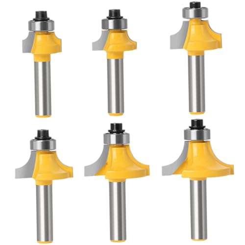 6-teiliges Abrundungsfräser-Set aus Legierung und Kohlenstoffstahl, Abrundungsfräser-Set für Perlenkanten, robuster Holzbearbeitungsschneider 6-teiliges Abrundungsfräser-Set aus Legierung und Kohlenstoffstahl, Abrundungsfräser-Set für Perlenkanten, robuster Holzbearbeitungsschneider von Dorccsi