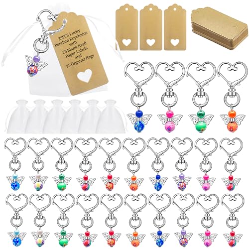 Doreenstar 25 PCS Schutzengel Schlüsselanhänger mit Blanko Kraftpapier Anhänger und Organza Beutel, Schutzengel Anhänger Set für Taufe, Kommunion, Geburtstag, Weihnachten, Hochzeit Doreenstar 25 PCS Schutzengel Schlüsselanhänger mit Blanko Kraftpapier Anhänger und Organza Beutel, Schutzengel Anhänger Set für Taufe, Kommunion, Geburtstag, Weihnachten, Hochzeit von Doreenstar