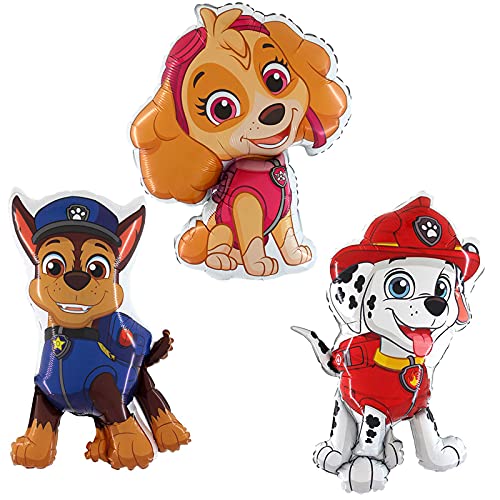 Doriantrade Doriantrade Folienballon Marshall Chase Skye Paw Patrol Figuren Ballon 3er Pack Helium Folienballons Luftballons Geschenkballon Kirmes Rummel von Doriantrade