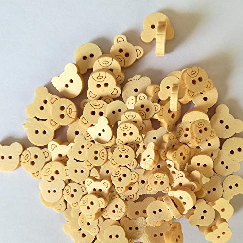 100PCS Holz Bär Nähen Knöpfe für Kinderkleidung Scrapbooking Dekorative NeedleworkAccessories 100PCS Holz Bär Nähen Knöpfe für Kinderkleidung Scrapbooking Dekorative NeedleworkAccessories von Dorime