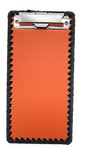 Orange Leder beschichtet Klemmbrett – Bill Kreditkarte Quittungen Memo Halter Pad – für Restaurants, Shops, Büro – 10,9 x 20,8 cm von Dorimi