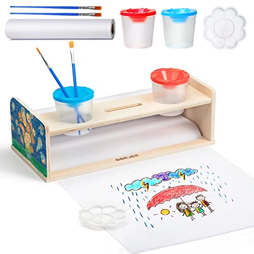 Dorjee Papierrollenhalter aus Holz, mit 30,5 cm Rolle Papier-Set für Kinder, einfach auf der Tischplatte zu verwenden und Ihre Wand zu schonen Dorjee Papierrollenhalter aus Holz, mit 30,5 cm Rolle Papier-Set für Kinder, einfach auf der Tischplatte zu verwenden und Ihre Wand zu schonen von Dorjee