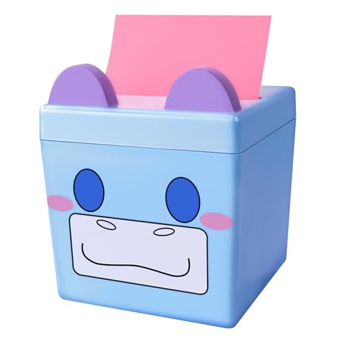 Dormercy Haftnotizzettelspender für Postnotizen, Notes Dispenser, 3x3 in, Magnetic Design, Cute Hippo, Large Capacity (Patent Registering)(Patentanmeldung) von Dormercy