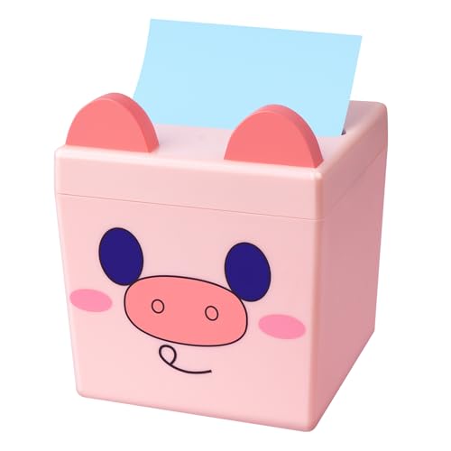 Pop-up-Notizspender, 3x3 Zoll, magnetisches Design, niedliches rosa Schwein, großes Fassungsvermögen (Patentanmeldung) von Dormercy