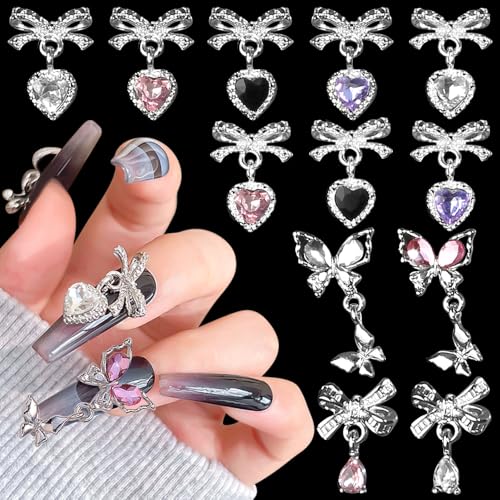 12Stück Rhinestones Herz Anhänger Schleife Nail Charms Y2K Metall Silber Schmetterling Quasten Kristalle Butterfly Nagel Charms Bögen Charms Nägel Schmetterlinge Nägel Charms Bow Nails Charms Nail Art 12Stück Rhinestones Herz Anhänger Schleife Nail Charms Y2K Metall Silber Schmetterling Quasten Kristalle Butterfly Nagel Charms Bögen Charms Nägel Schmetterlinge Nägel Charms Bow Nails Charms Nail Art von Dornail