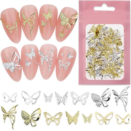 140 Stück Mix Größe Formen Nail Studs Schmetterling Nail Charms Gold Silber Butterfly Charms Nägel 3D Schmetterlinge Nagel Charms Mini Metall Butterflies Nail Art Charms Nageldesign Nail Art Zubehör 140 Stück Mix Größe Formen Nail Studs Schmetterling Nail Charms Gold Silber Butterfly Charms Nägel 3D Schmetterlinge Nagel Charms Mini Metall Butterflies Nail Art Charms Nageldesign Nail Art Zubehör von Dornail