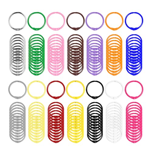 140 Stück Buchbinderinge 30mm Karteikarten Ringe Metall Buchring Bücher Ringe Mehrfarben Buchbinderinge Binder Ringe für Scrapbook Album Memo-Ablage Handwerk Schlüsselringe 140 Stück Buchbinderinge 30mm Karteikarten Ringe Metall Buchring Bücher Ringe Mehrfarben Buchbinderinge Binder Ringe für Scrapbook Album Memo-Ablage Handwerk Schlüsselringe von Dorocola