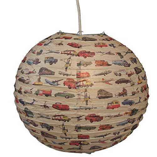 Runder, dekorativer Lampenschirm mit 40,6 cm in Durchmesser Vintage Transport von Dotcomgiftshop