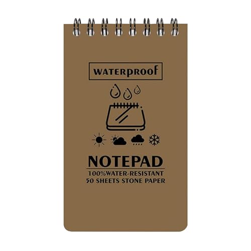 Dottduya Allwetter-Notizblock, wasserdichter Notizblock - Wasserdichter Taschennotizblock - Tragbare Memo-Notizblöcke, Top-Spiral-Notizbuch mit 50 Seiten für Outdoor-Camping-Wandern Dottduya Allwetter-Notizblock, wasserdichter Notizblock - Wasserdichter Taschennotizblock - Tragbare Memo-Notizblöcke, Top-Spiral-Notizbuch mit 50 Seiten für Outdoor-Camping-Wandern von Dottduya