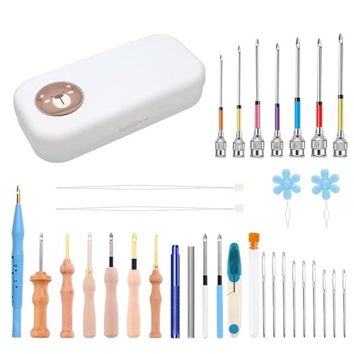 Dottduya Punch Needle Stickerei Set, Komplettes Set zum Punch Needling, Verstellbares Werkzeug für Textilien wie Decken, Mützen, Teppiche, Kleidung und Kissen Dottduya Punch Needle Stickerei Set, Komplettes Set zum Punch Needling, Verstellbares Werkzeug für Textilien wie Decken, Mützen, Teppiche, Kleidung und Kissen von Dottduya