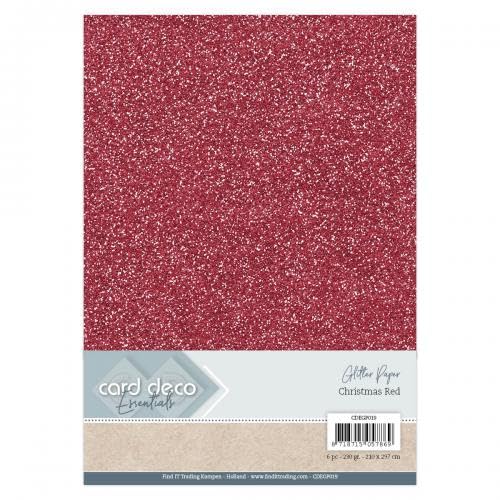 Card Deco Essentials Glitzer-Papier, Rot Card Deco Essentials Glitzer-Papier, Rot von Dotty Design