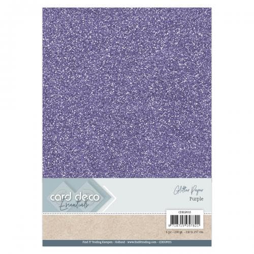 Card Deco Essentials Glitzerpapier, Violett von Dotty Design