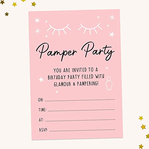 Dotty about Paper Beauty Pamper Party Collection - Elegant Rosa Einladungskarte für Kinder Geburtstag von Dotty about Paper