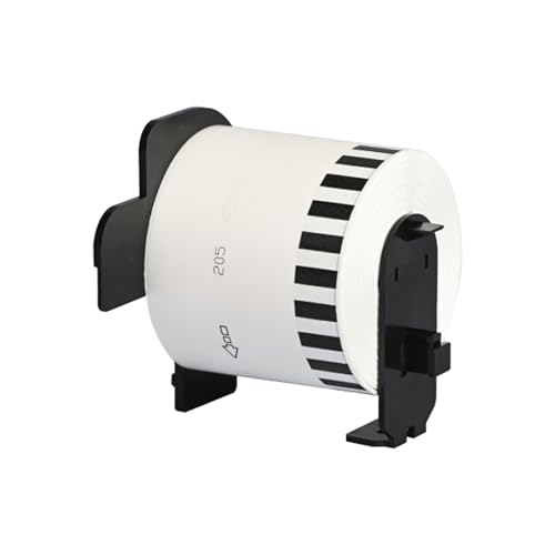 Double Dragon 10 Rollen DK-22205 Endlospapier Etiketten, 62mm x 30,48m, für Brother QL Drucker (QL-800/810W/820NWB/500/550/570/650TD/700/710W/720NW/1050/1060N), inkl. 10 Halterungen von Double Dragon