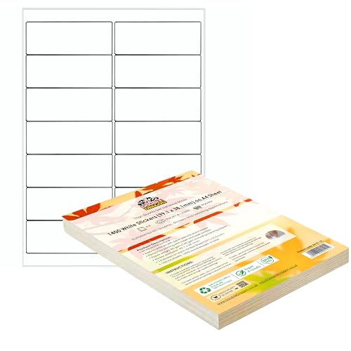 Double Dragon, A4 Selbstklebendes Adressetiketten-Papier, 14 Etiketten pro Blatt, 100 Blätter, 99,1 x 38,1mm (1400 Etiketten) von Double Dragon