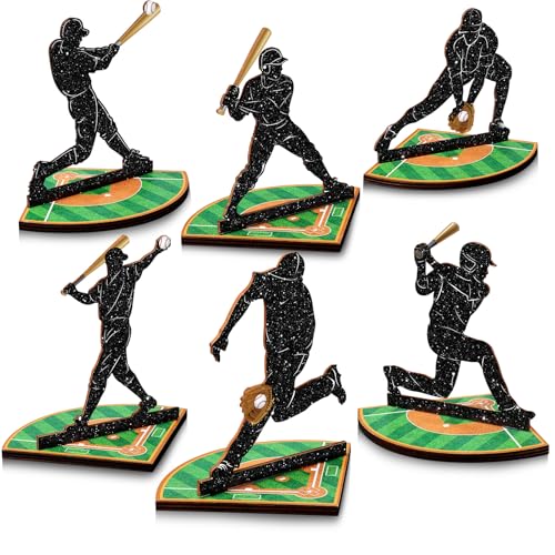 DoubleFill Baseball-Tischdekoration aus Holz, Baseballspieler-Silhouette, Tafelaufsätze, Holz-Schild für Fans, Club, Sport, Tischaufsätze, Themen-Geburtstagsparty-Dekorationen, 6 Stück DoubleFill Baseball-Tischdekoration aus Holz, Baseballspieler-Silhouette, Tafelaufsätze, Holz-Schild für Fans, Club, Sport, Tischaufsätze, Themen-Geburtstagsparty-Dekorationen, 6 Stück von DoubleFill