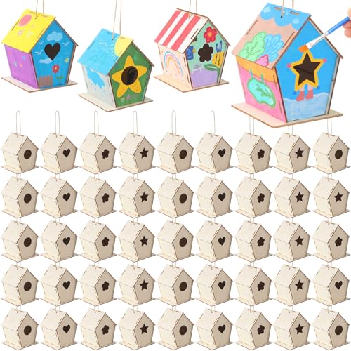 DoubleFill Vogelhäuser aus Holz zum Selbermachen, Großpackung für Kinder, zum Basteln, Holz-Vogelhaus, hängende Vogelhäuser mit Hanfseil für Kinder, Outdoor, Klasse, Geburtstag, Weihnachten, Festival DoubleFill Vogelhäuser aus Holz zum Selbermachen, Großpackung für Kinder, zum Basteln, Holz-Vogelhaus, hängende Vogelhäuser mit Hanfseil für Kinder, Outdoor, Klasse, Geburtstag, Weihnachten, Festival von DoubleFill