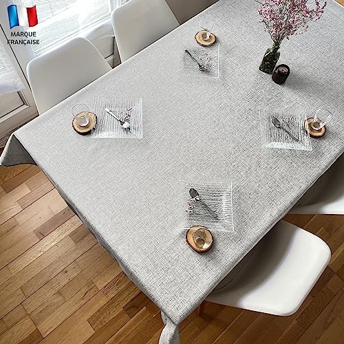 Douceur De Plumes Tischdecke, Leinenoptik, Hellgrau, 150 x 150 cm, quadratisch, schmutzabweisend, wasserdicht, waschbar, Dekoration Douceur De Plumes Tischdecke, Leinenoptik, Hellgrau, 150 x 150 cm, quadratisch, schmutzabweisend, wasserdicht, waschbar, Dekoration von Douceur De Plumes