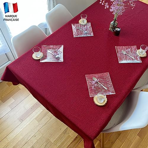 Douceur De Plumes Tischdecke, Leinenoptik, Rot, Bordeauxrot, 140 x 200 cm, rechteckig, schmutzabweisend, wasserdicht, waschbar, Tischdekoration Douceur De Plumes Tischdecke, Leinenoptik, Rot, Bordeauxrot, 140 x 200 cm, rechteckig, schmutzabweisend, wasserdicht, waschbar, Tischdekoration von Douceur De Plumes