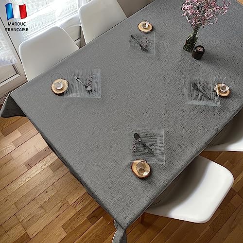 Douceur De Plumes Tischdecke, Leinenoptik, anthrazit, 140 x 200 cm, rechteckig, schmutzabweisend, wasserdicht, waschbar, Tischdekoration Douceur De Plumes Tischdecke, Leinenoptik, anthrazit, 140 x 200 cm, rechteckig, schmutzabweisend, wasserdicht, waschbar, Tischdekoration von Douceur De Plumes