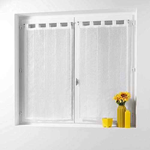 DOUCEUR D'INTERIEUR Paar gerader Schlaufen, 2 x 90 x 90 cm, Schleier, Sand, Chenille, Linahe, Weiß DOUCEUR D'INTERIEUR Paar gerader Schlaufen, 2 x 90 x 90 cm, Schleier, Sand, Chenille, Linahe, Weiß von Douceur d'Intérieur
