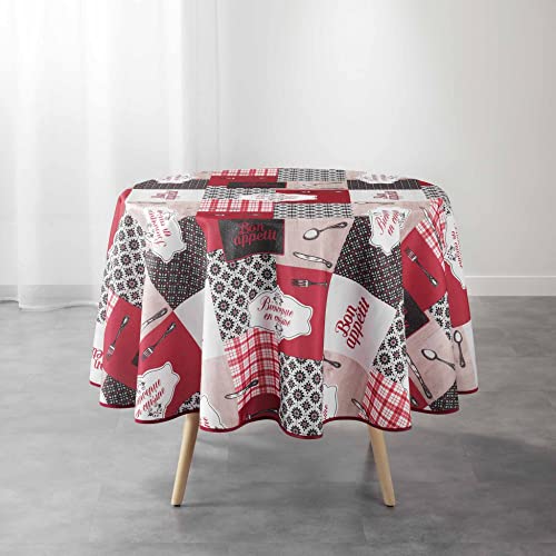 Douceur d'Intérieur, Tischdecke, rund, Durchmesser 180 cm, Brunch, Polyester, Bedruckt von Douceur d'Intérieur